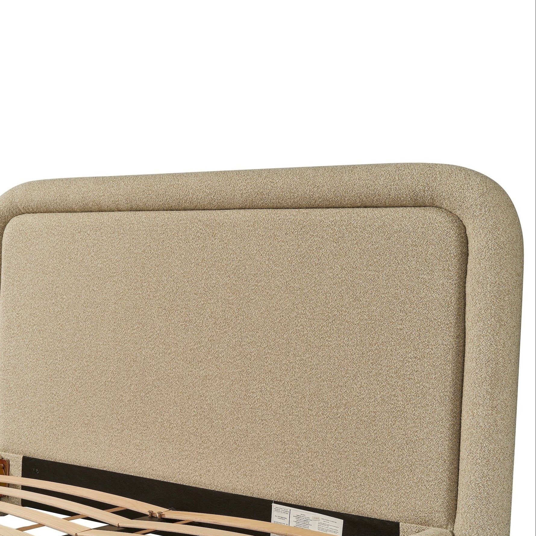 Capela King Size Bed Frame Sand Bareta Fabric Upholstery by Liang & Eimil
