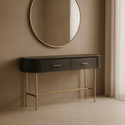 Lantine Matte Black Oak Console Table by Tommy Franks