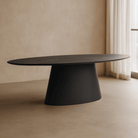 Tavamo Oval Black Oak Dining Table by Tommy Franks