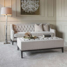 Theodore Buttoned XL Ivory Ottoman by Libra Interiors