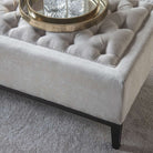 Theodore Buttoned XL Ivory Ottoman by Libra Interiors