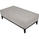 Theodore Buttoned XL Ivory Ottoman by Libra Interiors