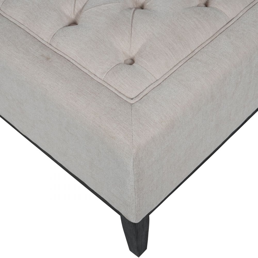 Theodore Buttoned XL Ivory Ottoman by Libra Interiors