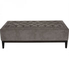 Theodore Warm Grey Buttoned XL Ottoman by Libra Interiors