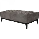 Theodore Warm Grey Buttoned XL Ottoman by Libra Interiors