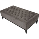 Theodore Warm Grey Buttoned XL Ottoman by Libra Interiors