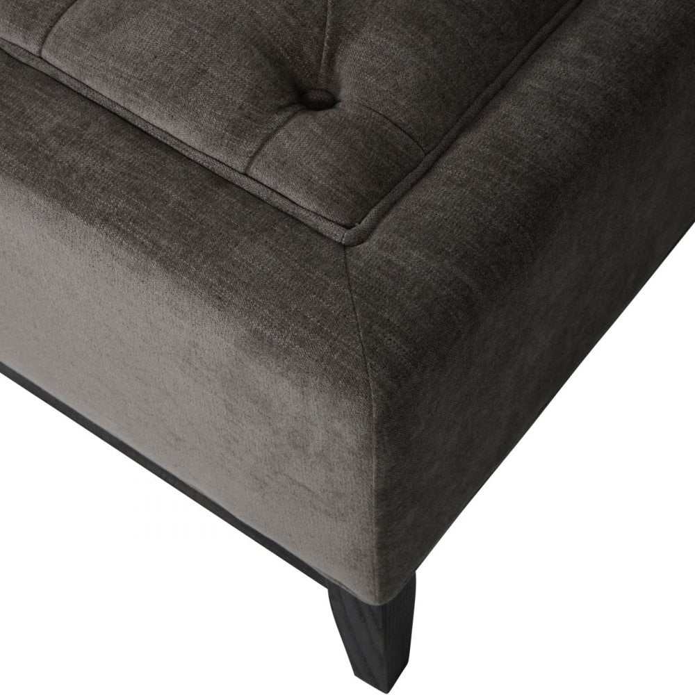 Theodore Warm Grey Buttoned XL Ottoman by Libra Interiors