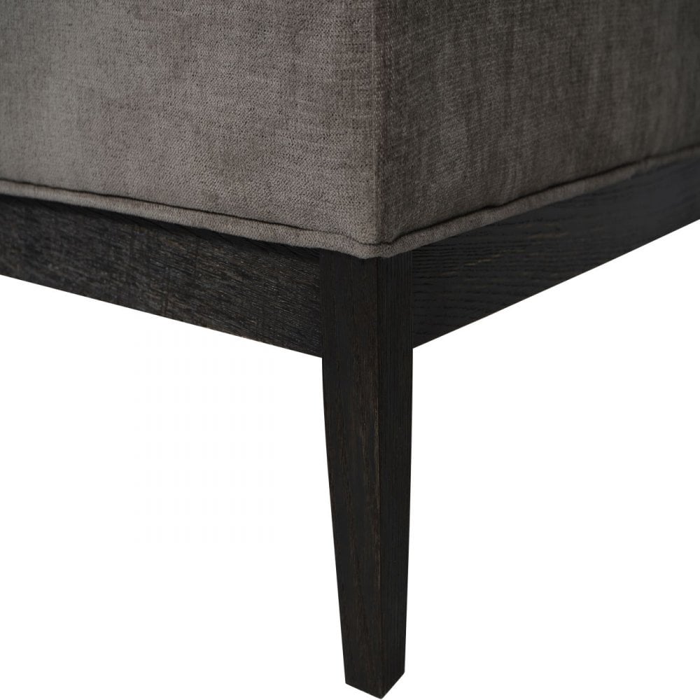 Theodore Warm Grey Buttoned XL Ottoman by Libra Interiors