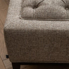Theodore Dark Taupe Buttoned Stool by Libra Interiors