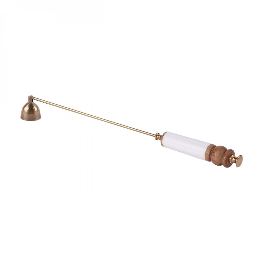 Harris Antique Brass Candle Snuffer with Bone Inlay Handle by Libra Interiors