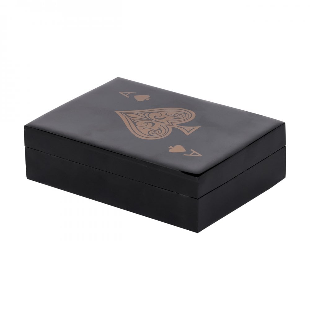 Chollerford Black and Gold Inlay Card Box by Libra Interiors
