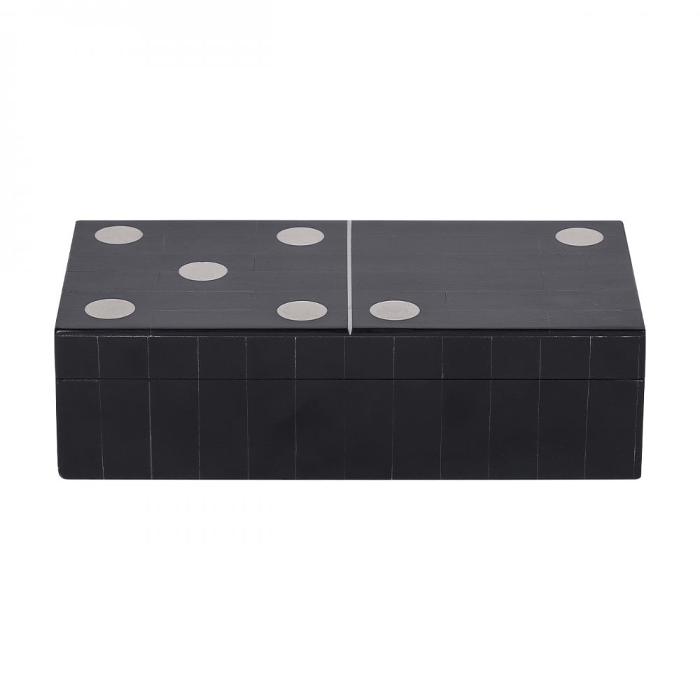 Chollerford Black Inlay Dominoes Box by Libra Interiors