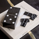 Chollerford Black Inlay Dominoes Box by Libra Interiors