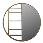 Belvedere Aged Gold Shelving Mirror Large by Libra Interiors