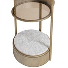 Belvedere Aged Gold Round Shelving Unit by Libra Interiors