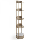 Belvedere Aged Gold Round Shelving Unit by Libra Interiors