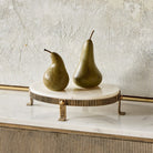 Belvedere Aged Gold Oval One Tiered Stand by Libra Interiors