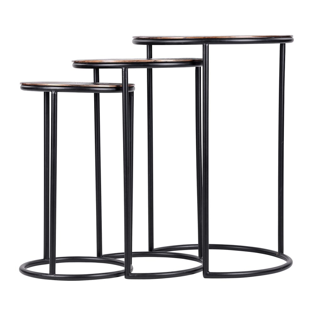 Tambora Metal Side Tables Set of 3 by Libra Interiors