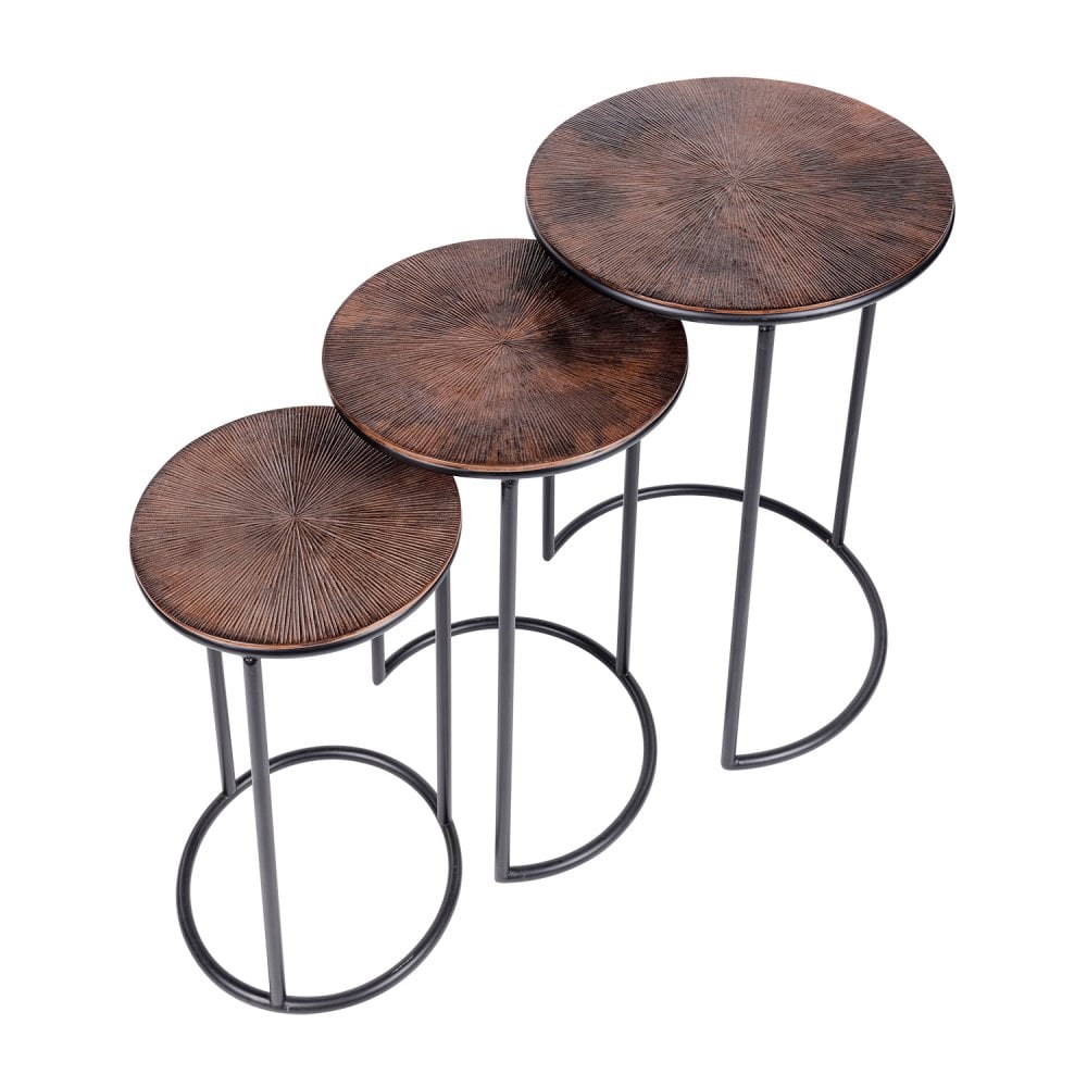 Tambora Metal Side Tables Set of 3 by Libra Interiors