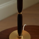 Paloma Satin Brass Table Lamp Smoked Oak by Heathfield & Co