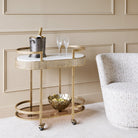 Belvedere Aged Gold Drinks Trolley by Libra Interiors