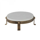 Belvedere Aged Gold Oval One Tiered Stand by Libra Interiors