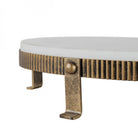 Belvedere Aged Gold Oval One Tiered Stand by Libra Interiors