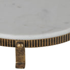Belvedere Aged Gold Oval One Tiered Stand by Libra Interiors