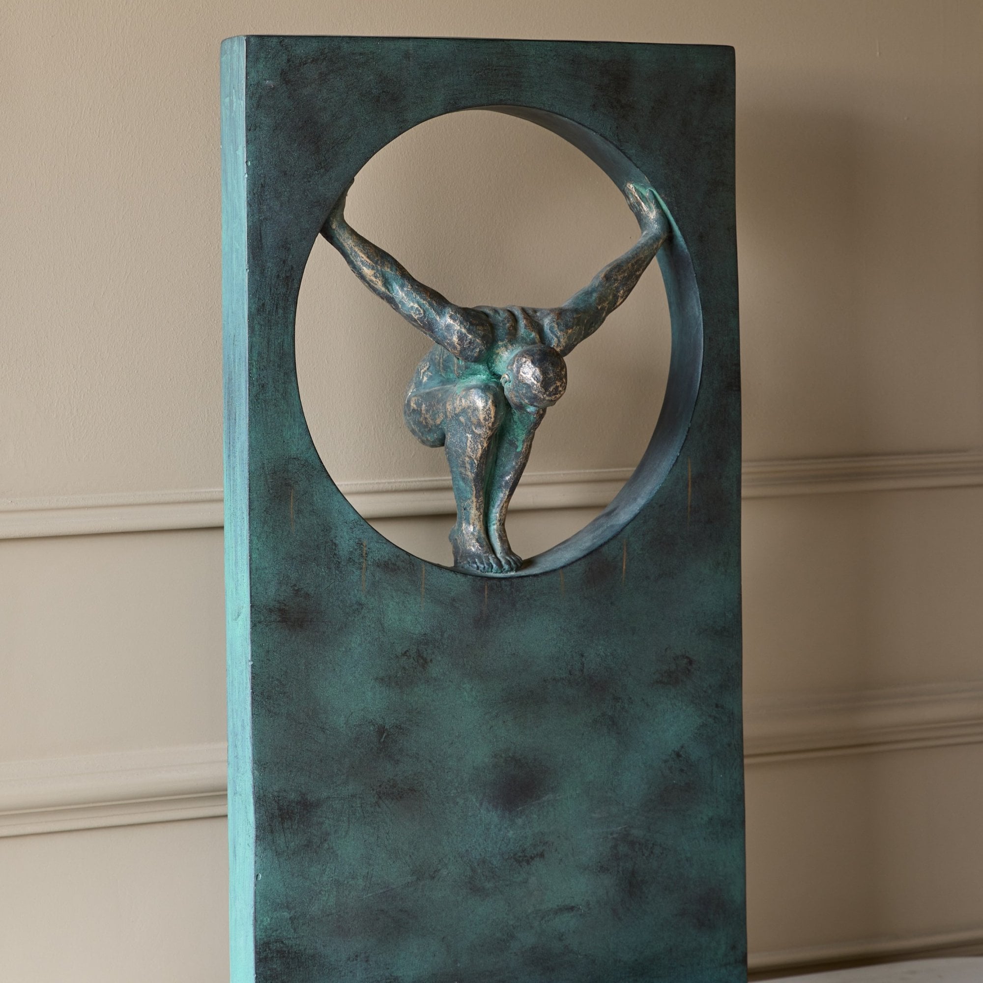 Precision Diver Antique Bronze Sculpture by Libra Interiors
