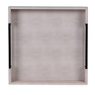 Set of 2 Ivory and Black Faux Shagreen Trays by Kensington