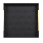 Set of 2 Gold and Black Faux Shagreen Trays by Kensington