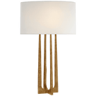 Scala Hand-Forged Table Lamp in Gilded Iron with Linen Shade by Visual Comfort & Co