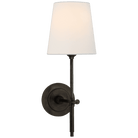 Bryant Bronze Wall Light with Linen Shade & Black Tape by Visual Comfort & Co