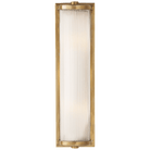 Dresser Antique Brass Long Glass Rod Wall Light with Frosted Glass Liner by Visual Comfort & Co
