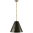 Goodman Small Antique Brass Ceiling Light with Bronze Shade by Visual Comfort & Co