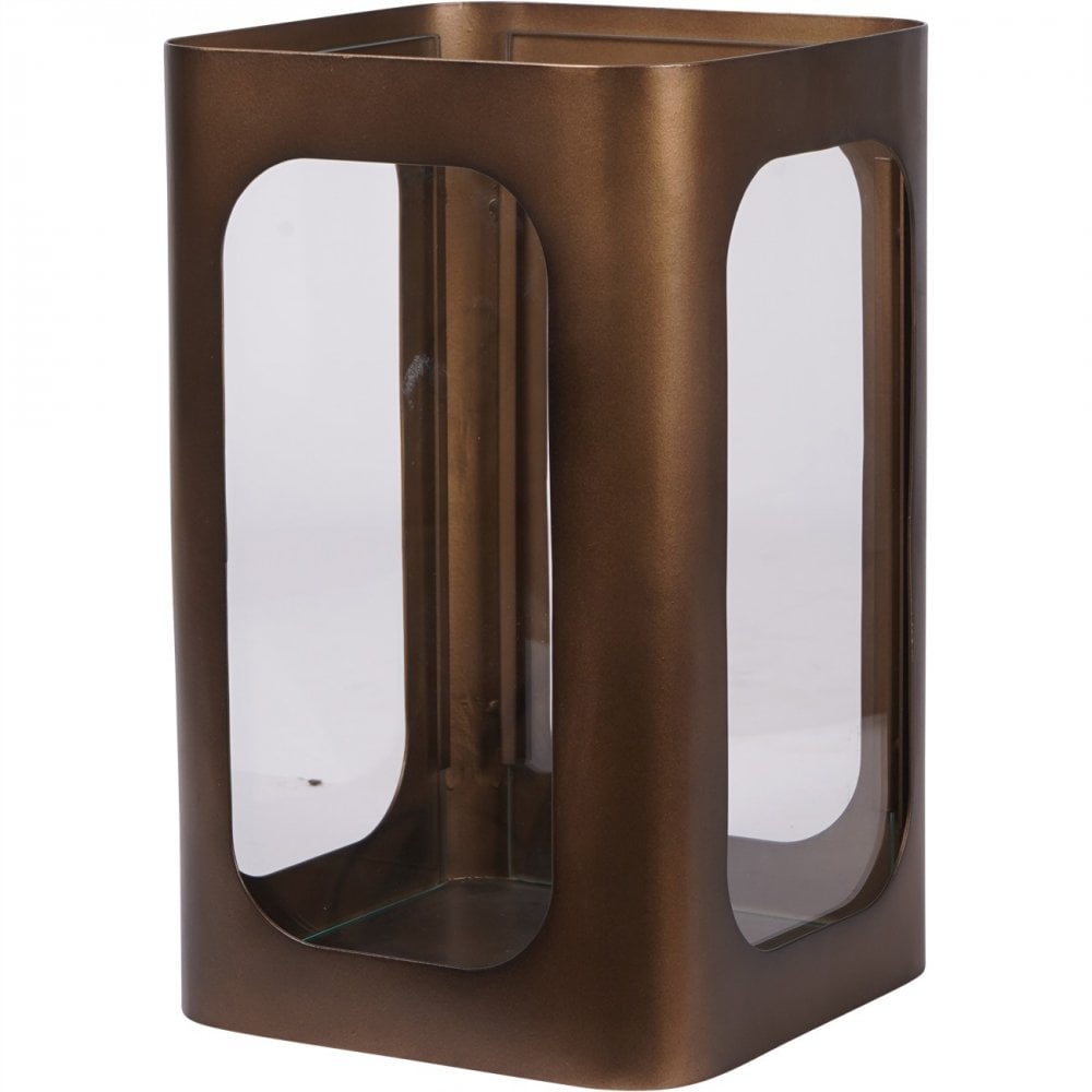 Thorpe Metal and Glass Hurricane Small 28cm by Libra Interiors
