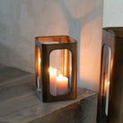 Thorpe Metal and Glass Hurricane Small 28cm by Libra Interiors