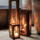 Thorpe Metal and Glass Hurricane Small 28cm by Libra Interiors