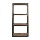 Thorpe II Smoked Bronze Metal and Glass Shelving Unit featuring Marble by Libra Interiors