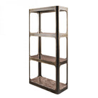 Thorpe II Smoked Bronze Metal and Glass Shelving Unit featuring Marble by Libra Interiors