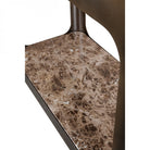 Thorpe II Smoked Bronze Metal and Glass Shelving Unit featuring Marble by Libra Interiors