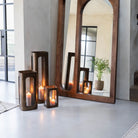 Thorpe Metal and Glass Hurricane Large 78cm by Libra Interiors