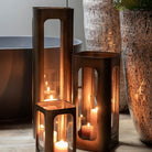 Thorpe Metal and Glass Hurricane Large 78cm by Libra Interiors