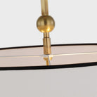 Reed Hand-Rubbed Antique Brass Pendant Ceiling Light with White Linen Shade by Visual Comfort & Co