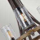 Angelo Two Tier Chandelier Distressed Weathered Oak & Slate Grey Metal 9 Light by Quintiesse