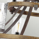Angelo Two Tier Chandelier Distressed Weathered Oak & Slate Grey Metal 9 Light by Quintiesse