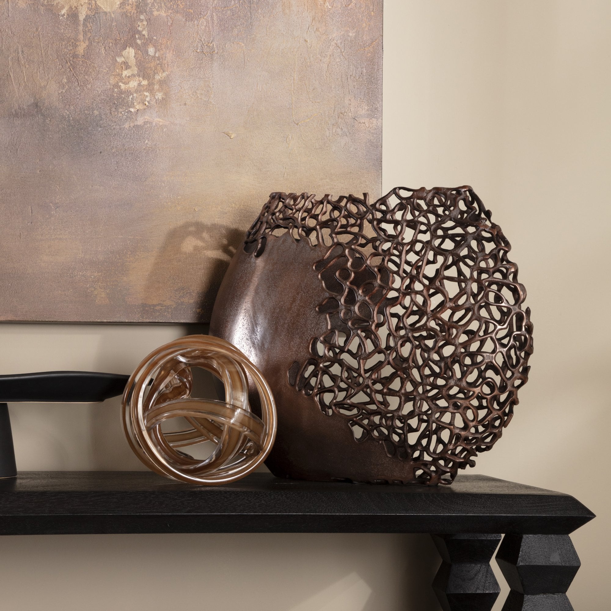 Twisted Brown Glass Knot by Kensington