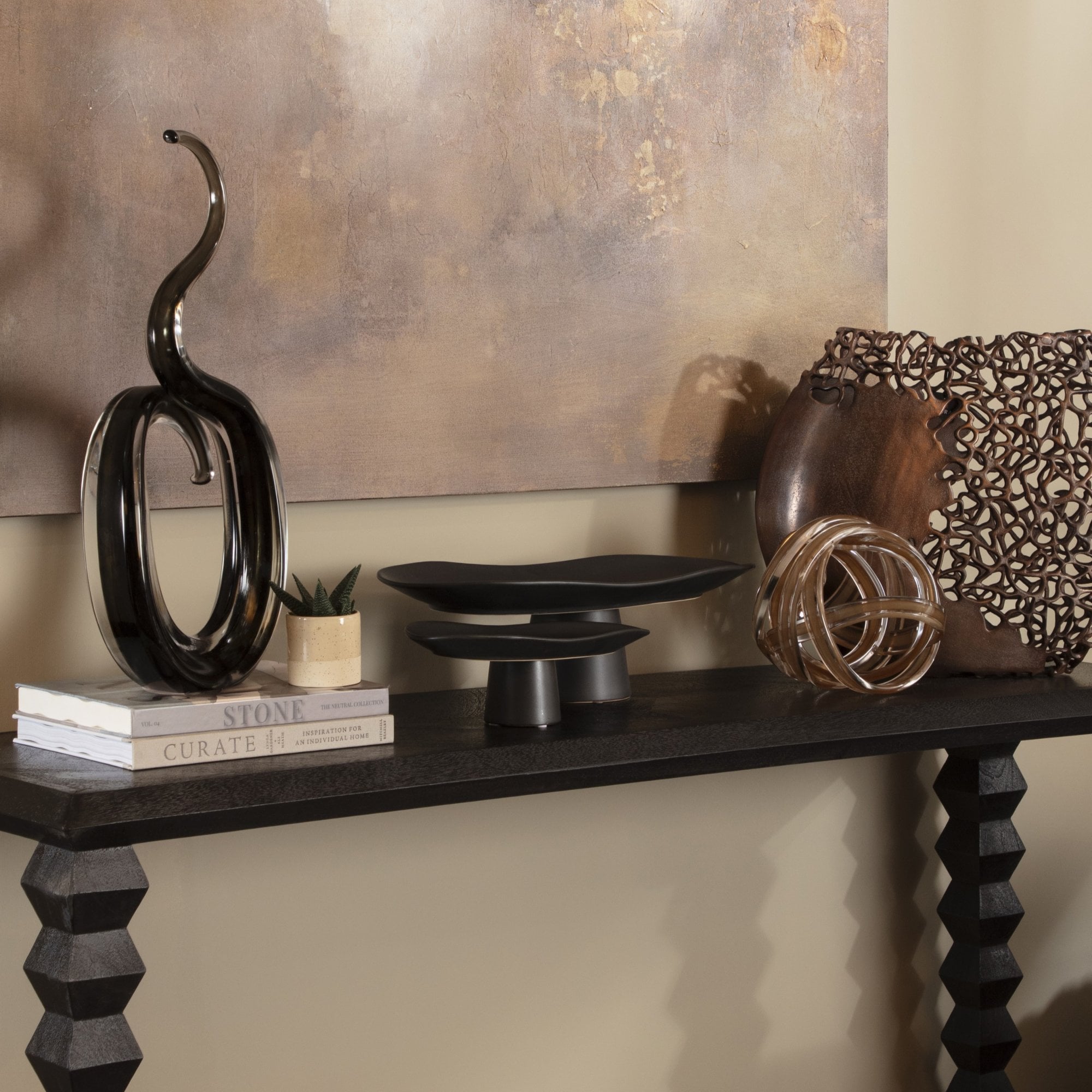 Twisted Brown Glass Knot by Kensington