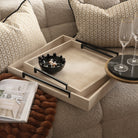 Set of 2 Ivory and Black Faux Shagreen Trays by Kensington
