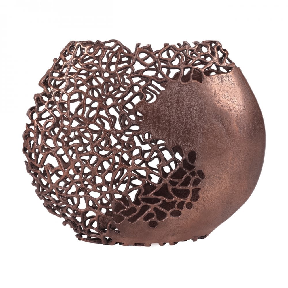 Apo Coral Raw Bronze Ellipse Vase by Libra Interiors